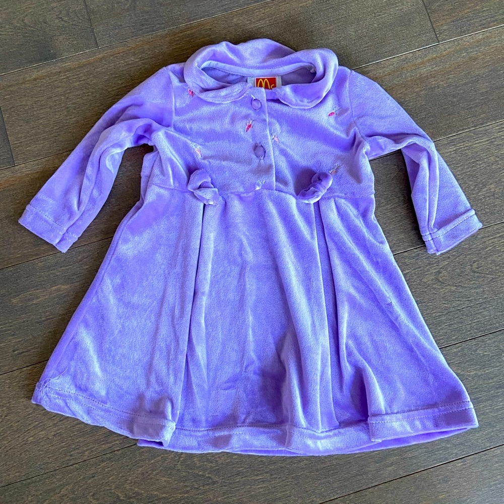 ❤️4 for $25❤️ Vintage Mc Donald’s Mc kids velvet dress size 18 months